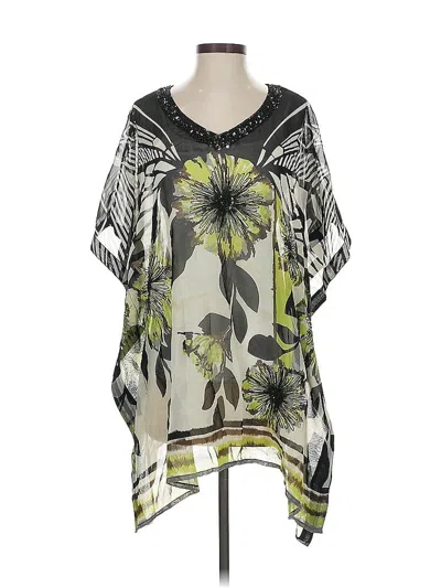 Pre-owned Chico's Short Sleeve Blouse In Green