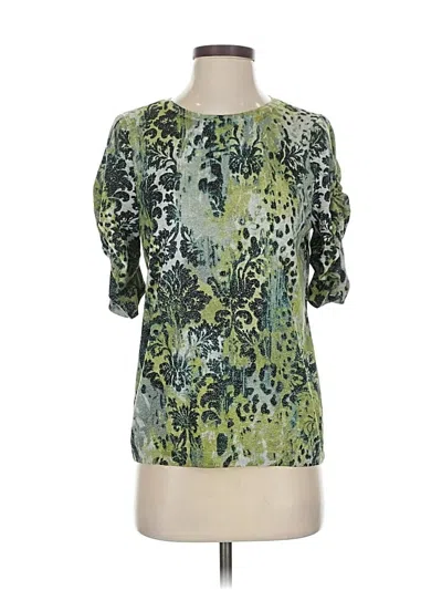 Pre-owned Chico's Short Sleeve Blouse In Green