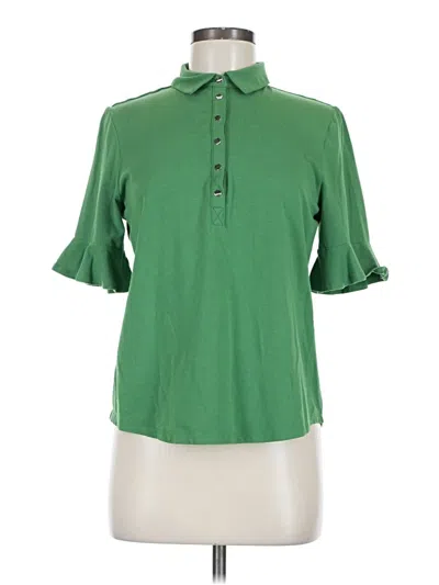 Pre-owned Chico's Short Sleeve Blouse In Green