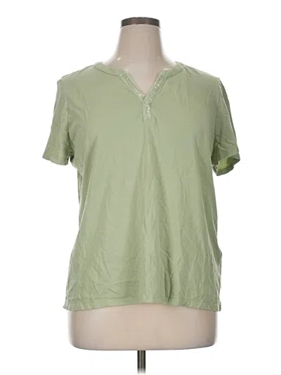 Pre-owned Chico's Short Sleeve Blouse In Green