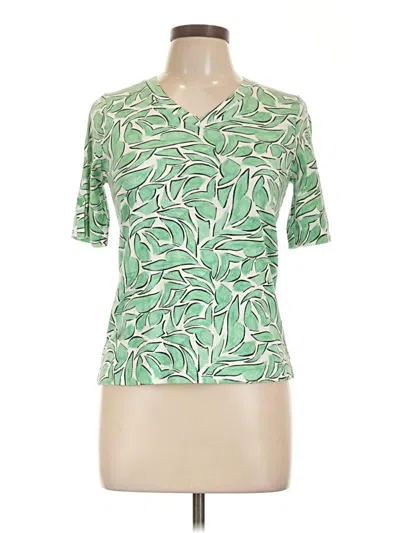 Pre-owned Chico's Short Sleeve Blouse In Green