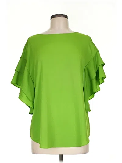 Pre-owned Chico's Short Sleeve Blouse In Green