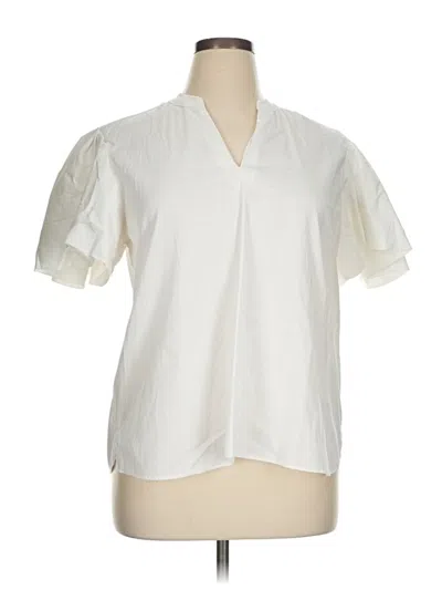 Pre-owned Chico's Short Sleeve Blouse In Ivory