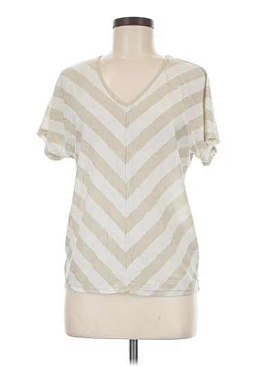 Pre-owned Chico's Short Sleeve Blouse In Ivory