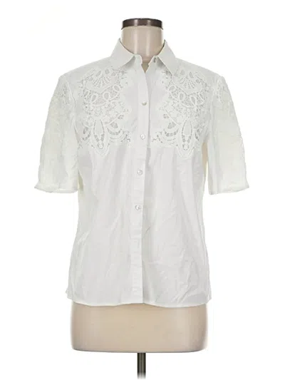 Pre-owned Chico's Short Sleeve Blouse In Ivory