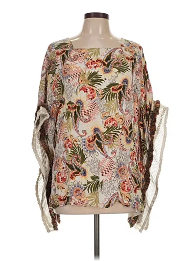 Pre-owned Chico's Short Sleeve Blouse In Ivory