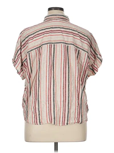 Pre-owned Chico's Short Sleeve Blouse In Ivory