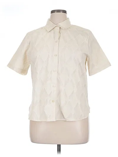 Pre-owned Chico's Short Sleeve Blouse In Ivory