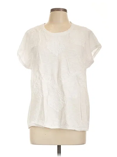 Pre-owned Chico's Short Sleeve Blouse In Ivory