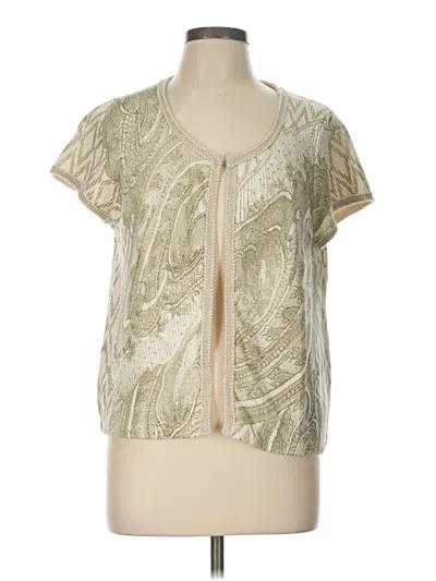 Pre-owned Chico's Short Sleeve Blouse In Ivory