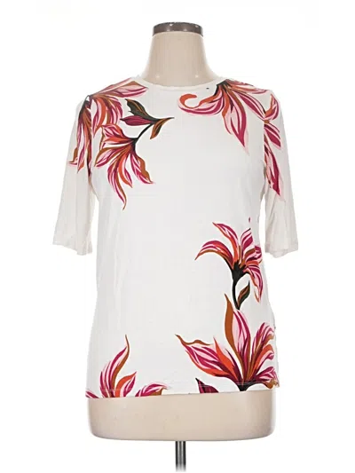 Pre-owned Chico's Short Sleeve Blouse In Ivory