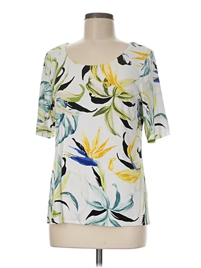 Pre-owned Chico's Short Sleeve Blouse In Ivory