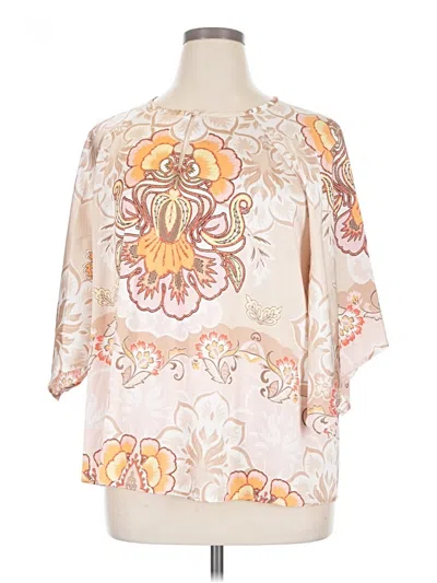 Pre-owned Chico's Short Sleeve Blouse In Ivory