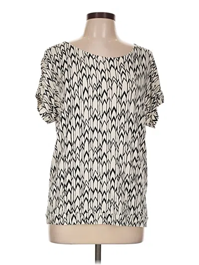 Pre-owned Chico's Short Sleeve Blouse In Ivory