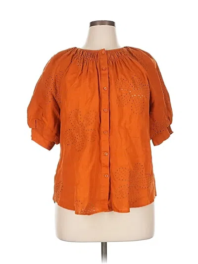 Pre-owned Chico's Short Sleeve Blouse In Orange