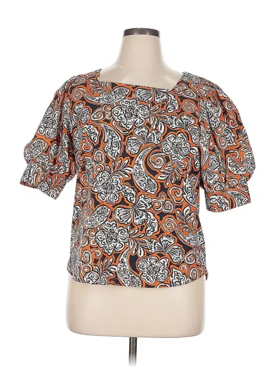 Pre-owned Chico's Short Sleeve Blouse In Orange