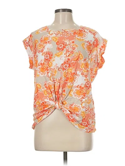 Pre-owned Chico's Short Sleeve Blouse In Orange