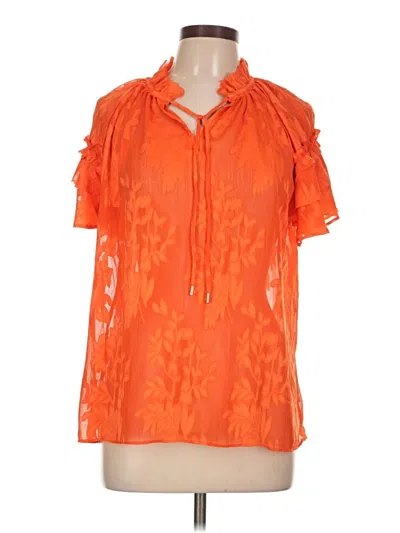 Pre-owned Chico's Short Sleeve Blouse In Orange