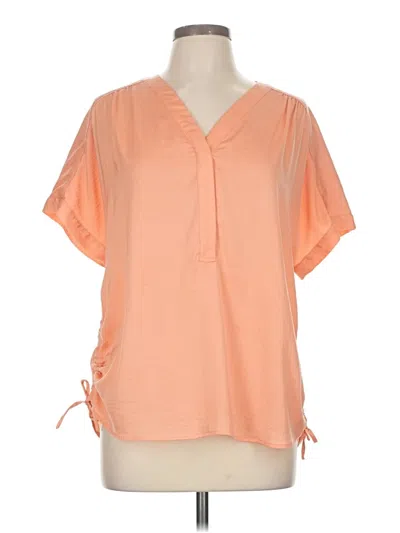 Pre-owned Chico's Short Sleeve Blouse In Orange