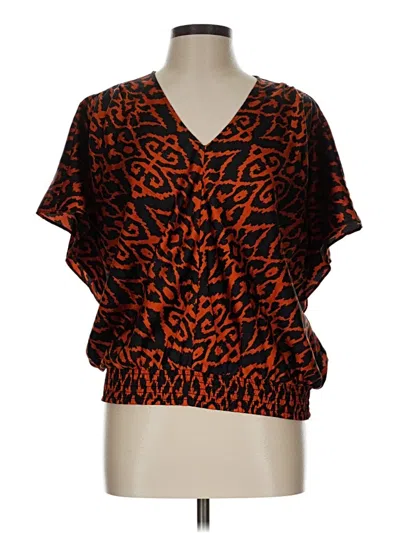 Pre-owned Chico's Short Sleeve Blouse In Orange