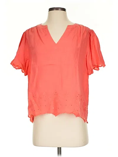 Pre-owned Chico's Short Sleeve Blouse In Orange