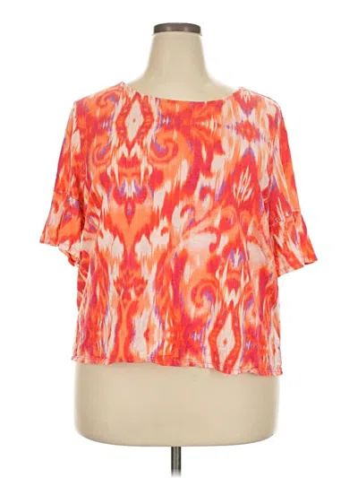 Pre-owned Chico's Short Sleeve Blouse In Orange