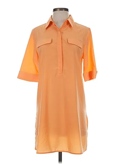 Pre-owned Chico's Short Sleeve Blouse In Orange