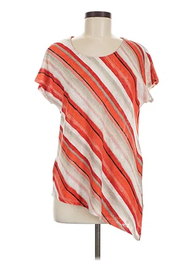 Pre-owned Chico's Short Sleeve Blouse In Orange