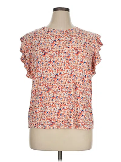 Pre-owned Chico's Short Sleeve Blouse In Orange