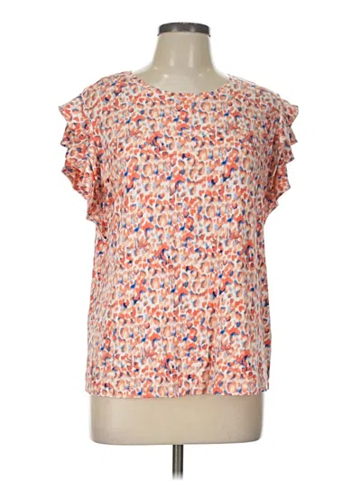 Pre-owned Chico's Short Sleeve Blouse In Orange