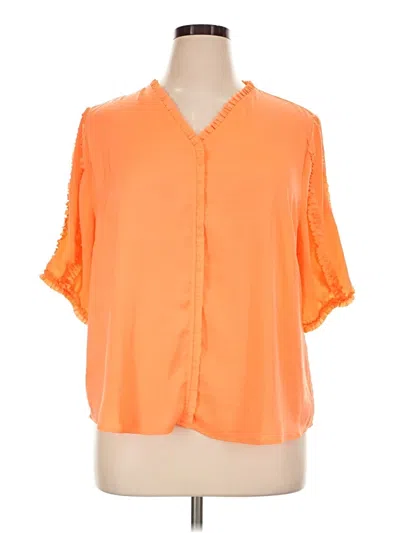 Pre-owned Chico's Short Sleeve Blouse In Orange