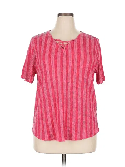 Pre-owned Chico's Short Sleeve Blouse In Pink