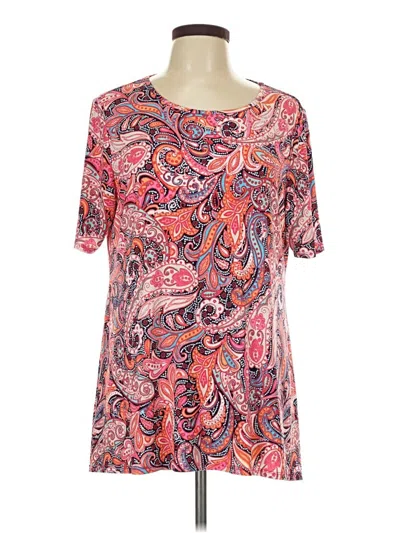 Pre-owned Chico's Short Sleeve Blouse In Pink