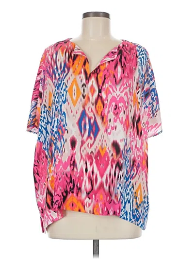 Pre-owned Chico's Short Sleeve Blouse In Pink