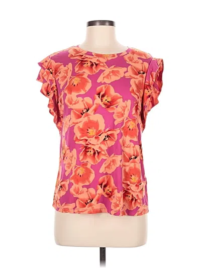 Pre-owned Chico's Short Sleeve Blouse In Pink