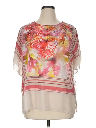 Pre-owned Chico's Short Sleeve Blouse In Pink