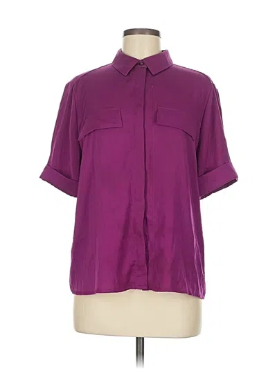 Pre-owned Chico's Short Sleeve Blouse In Purple