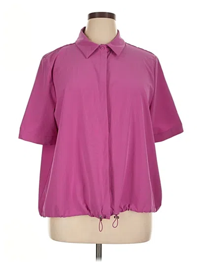 Pre-owned Chico's Short Sleeve Blouse In Purple