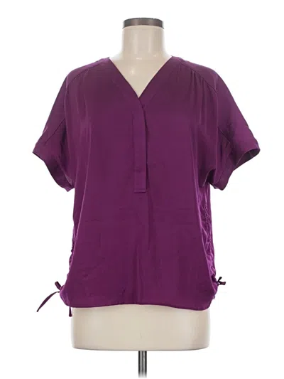 Pre-owned Chico's Short Sleeve Blouse In Purple