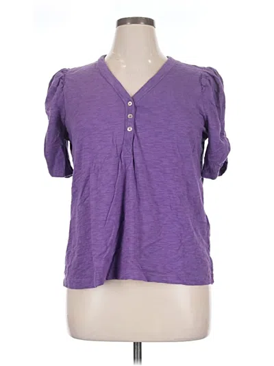 Pre-owned Chico's Short Sleeve Blouse In Purple