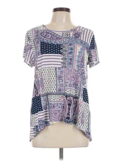 Pre-owned Chico's Short Sleeve Blouse In Purple