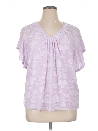 Pre-owned Chico's Short Sleeve Blouse In Purple