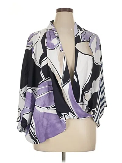 Pre-owned Chico's Short Sleeve Blouse In Purple