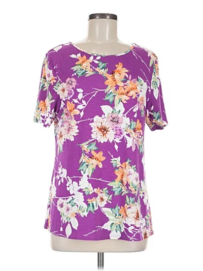 Pre-owned Chico's Short Sleeve Blouse In Purple