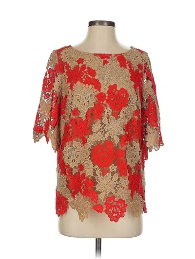 Pre-owned Chico's Short Sleeve Blouse In Red