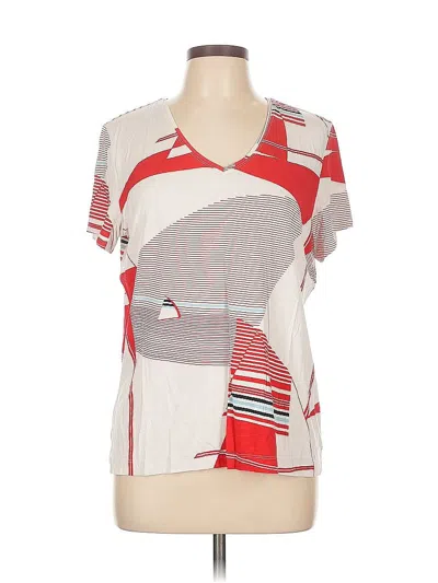 Pre-owned Chico's Short Sleeve Blouse In Red