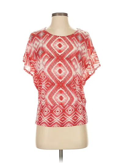 Pre-owned Chico's Short Sleeve Blouse In Red