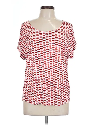 Pre-owned Chico's Short Sleeve Blouse In Red
