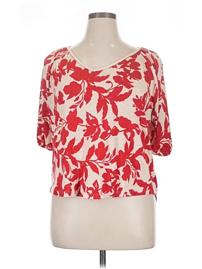 Pre-owned Chico's Short Sleeve Blouse In Red