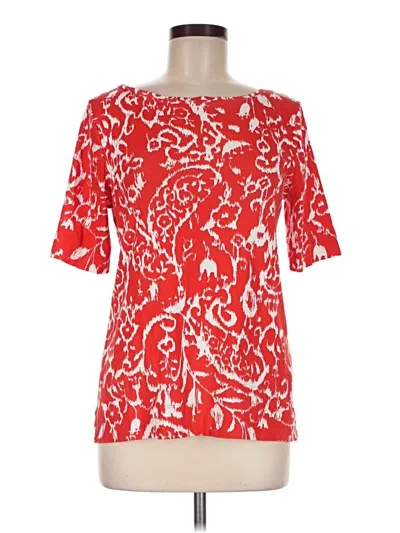 Pre-owned Chico's Short Sleeve Blouse In Red
